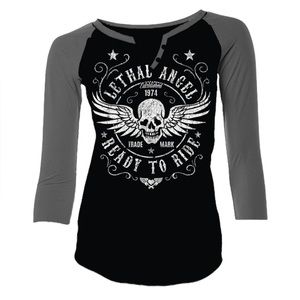 Lethal Angel Women's Ready To Ride Curvy Raglan Shirt